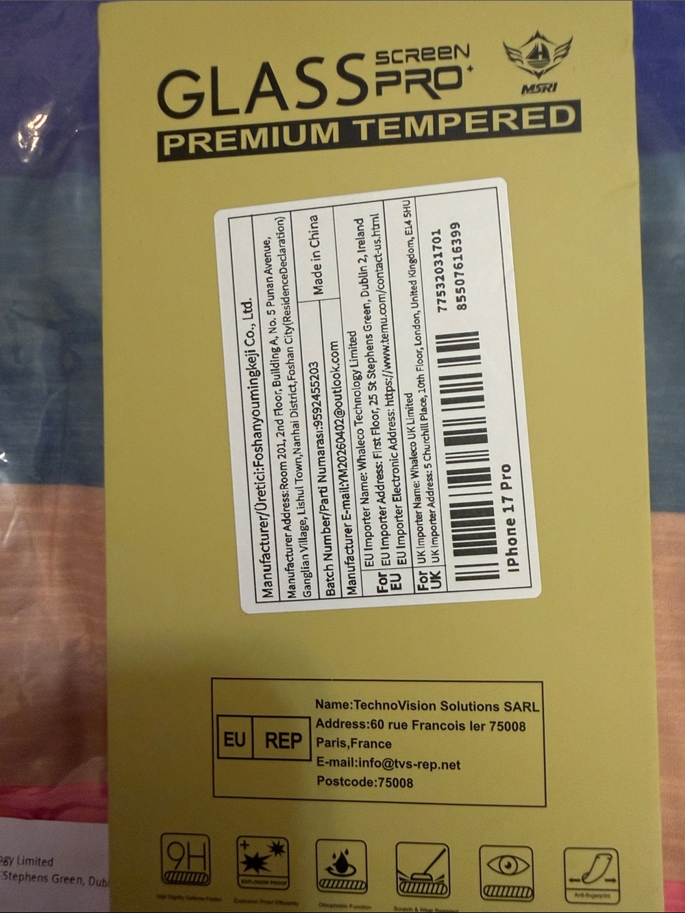 Premium Tempered Screen Protector for iPhone 11 Pro - Yellow